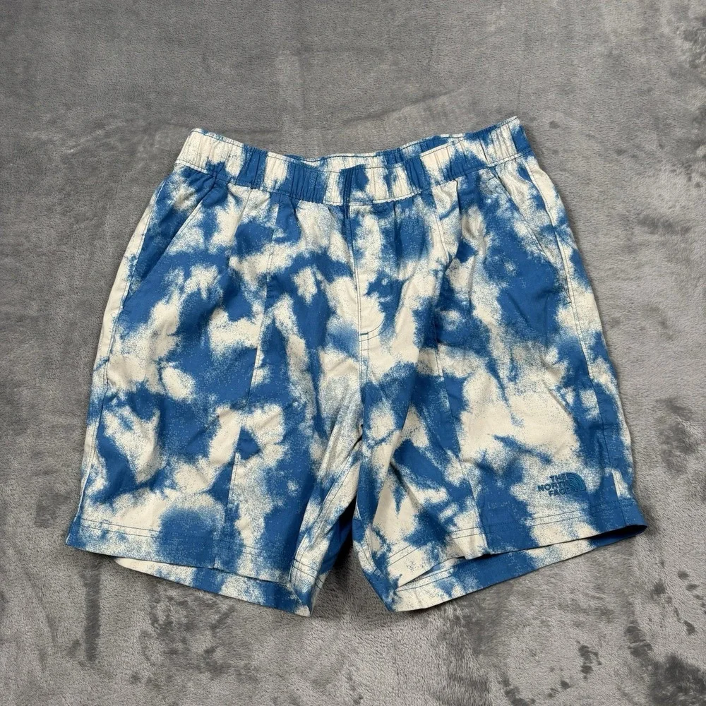 The North Face Printed Class V Pull-On Shorts Blue White H4291 Men's Size Small
